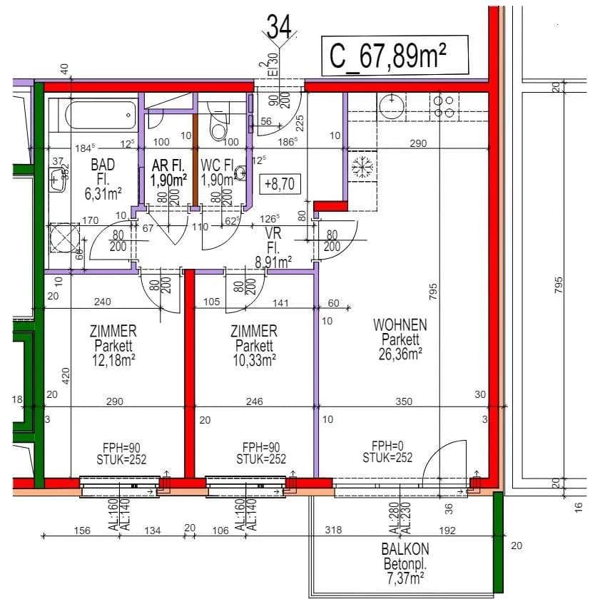 3-Zimmer-Wohnung kaufen in Neunkirchen – 68 m², € 308.060 – Bild 13 von 13