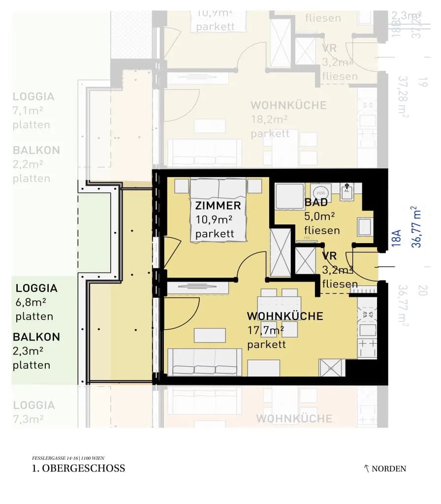 2-Zimmer-Wohnung kaufen in Wien – 37,3 m², € 285.500 – Bild 11 von 11