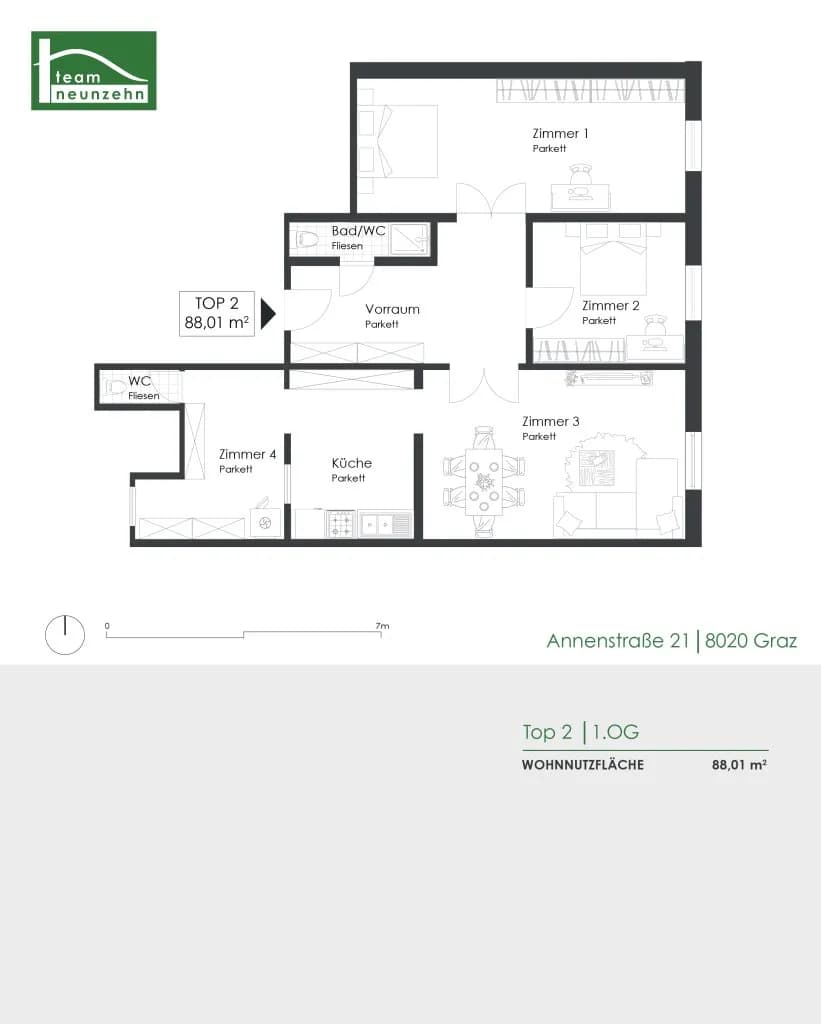 3-Zimmer-Wohnung mieten in Graz – 88,01 m², € 1.080 – Bild 24 von 24