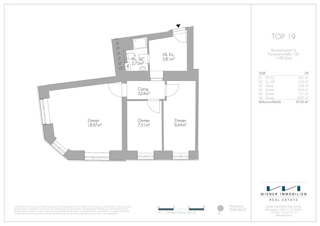 3-Zimmer-Wohnung kaufen in Wien – 47,52 m², € 210.000 – Bild 18 von 18