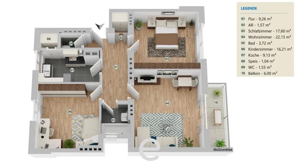 3-Zimmer-Wohnung kaufen in Wels – 82,21 m², € 210.000 – Bild 13 von 13