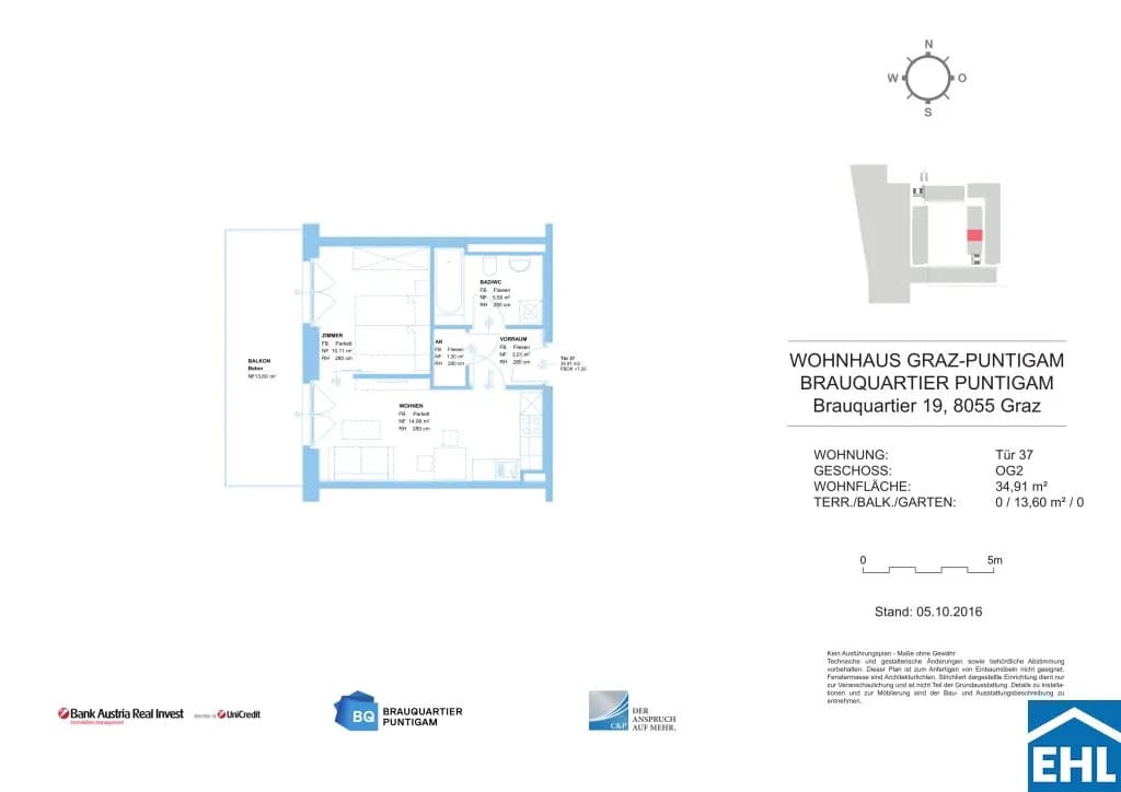 2-Zimmer-Wohnung mieten in Graz – 34,98 m², € 636 – Bild 8 von 8