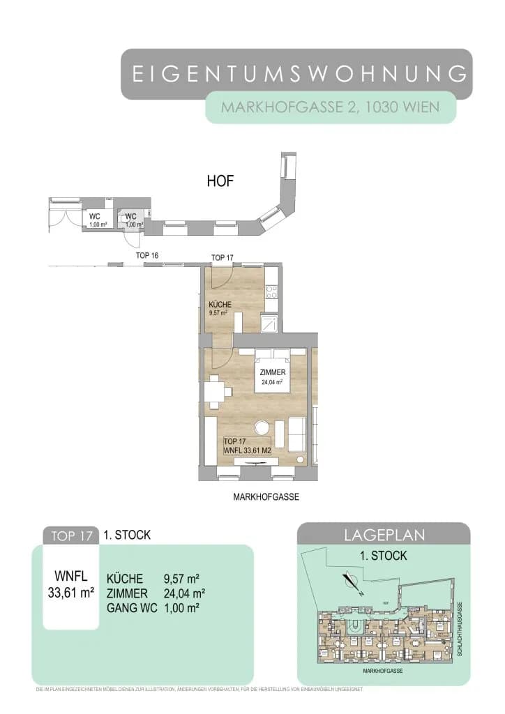 1-Zimmer-Wohnung kaufen in Wien – 33,67 m², € 156.000 – Bild 20 von 21