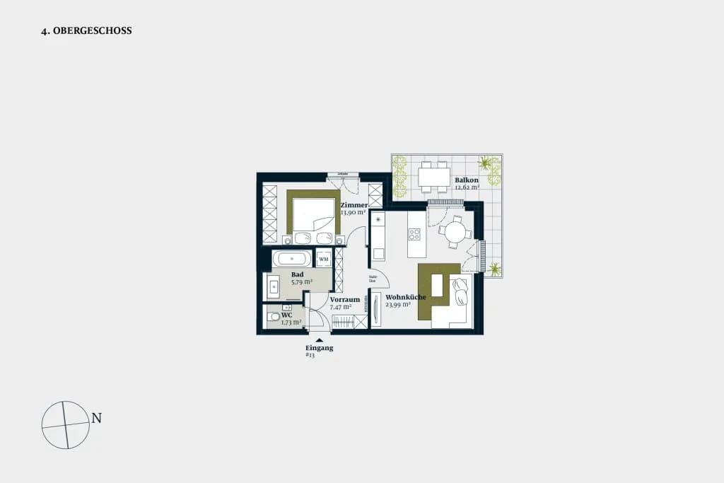 2-Zimmer-Wohnung kaufen in Wien – 52,88 m², € 624.000 – Bild 2 von 15