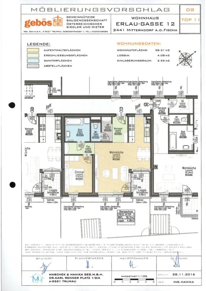 2-Zimmer-Wohnung mieten in Baden – 58,31 m², € 725 – Bild 6 von 6