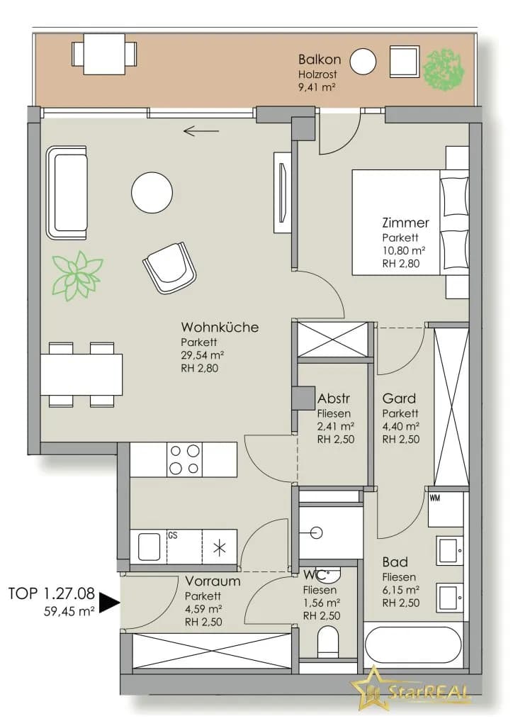 2-Zimmer-Wohnung kaufen in Wien – 59,45 m², € 579.000 – Bild 41 von 42