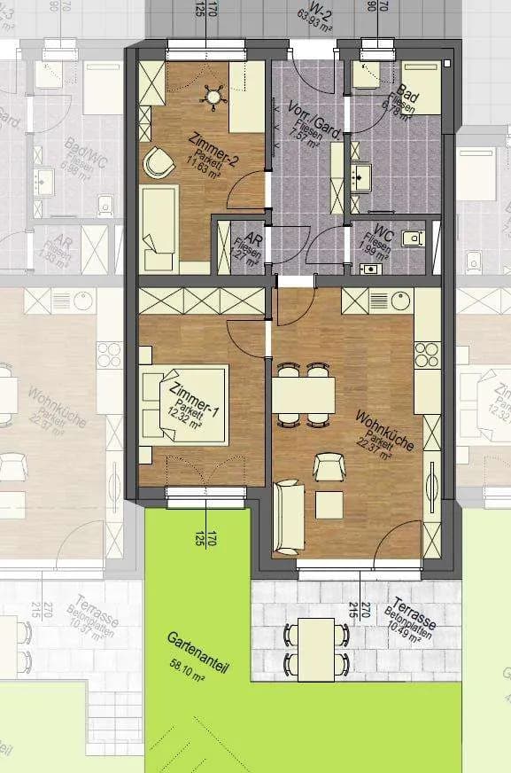 3-Zimmer-Wohnung kaufen in Deutschlandsberg – 63 m², € 254.990 – Bild 2 von 6