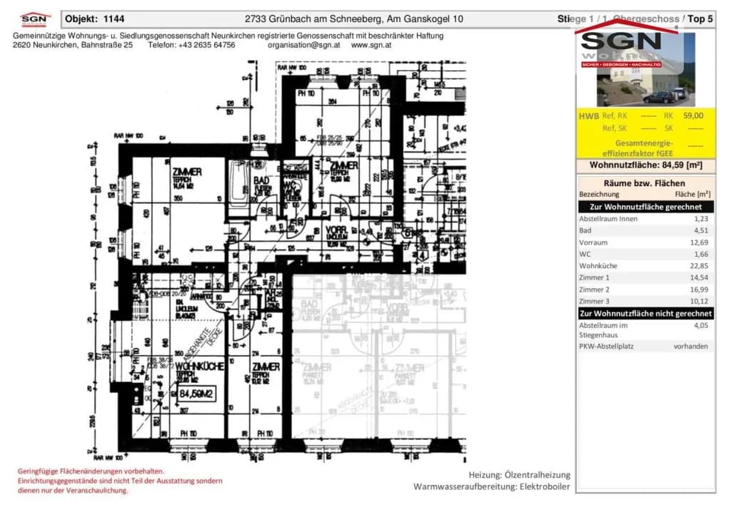 4-Zimmer-Wohnung mieten in Neunkirchen – 84,59 m², € 834 – Bild 4 von 4