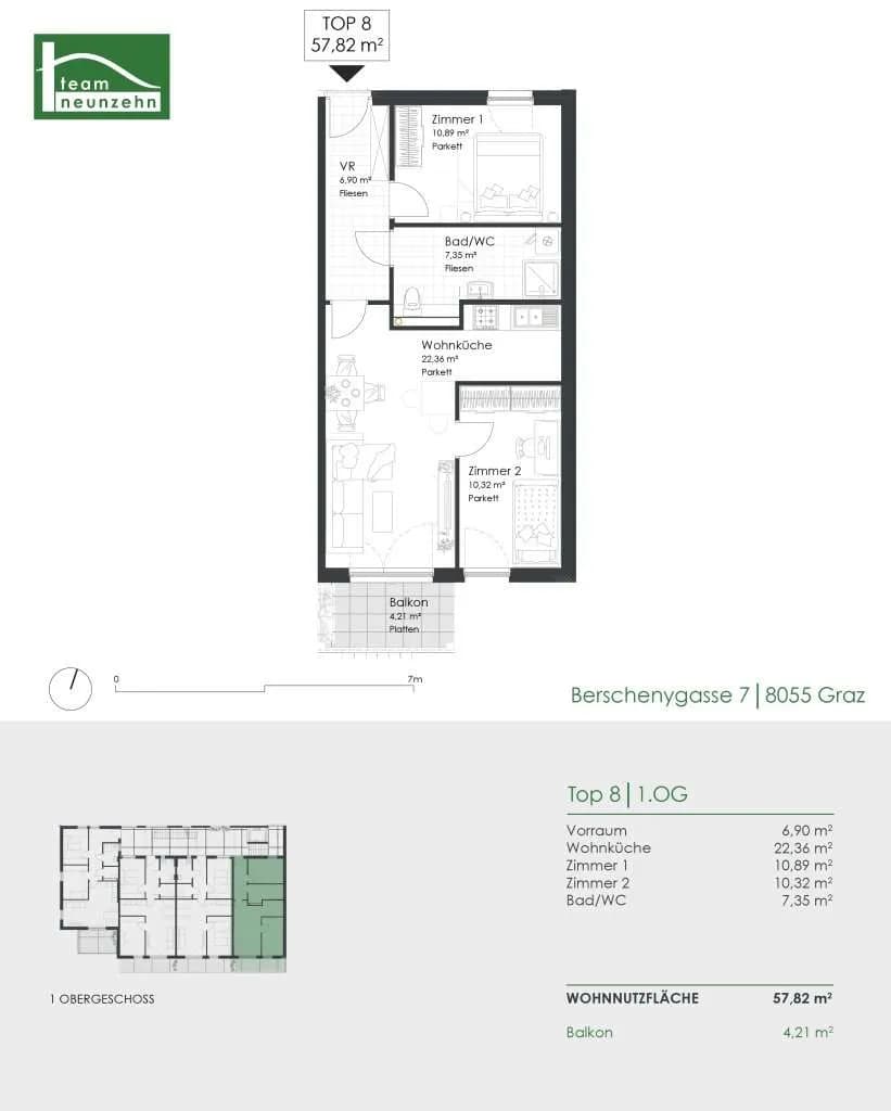 Immobilie kaufen in Graz – 57,82 m², € 237.630 – Bild 9 von 9