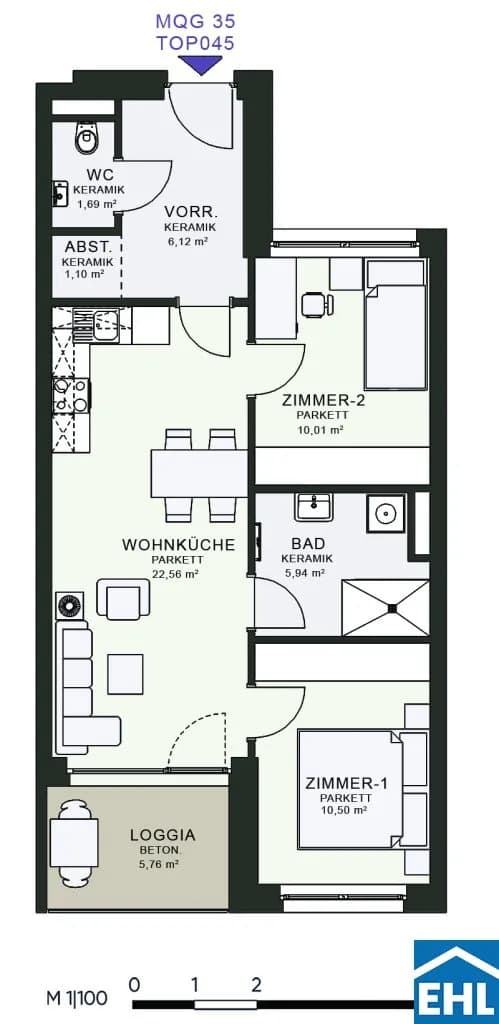 3-Zimmer-Wohnung mieten in Graz – 57,88 m², € 847 – Bild 20 von 20