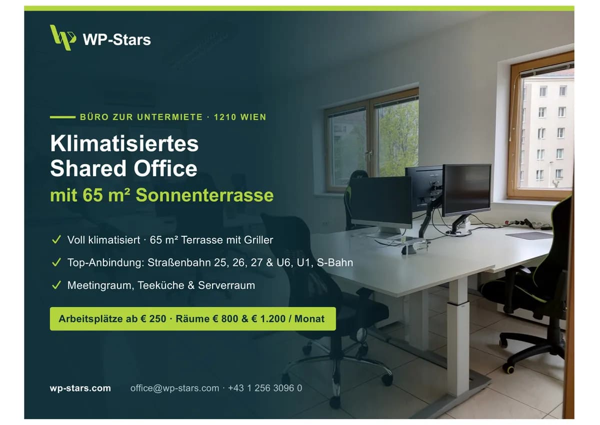 Gewerbeimmobilie mieten in Wien – 18 m², € 800 – Bild 1 von 7