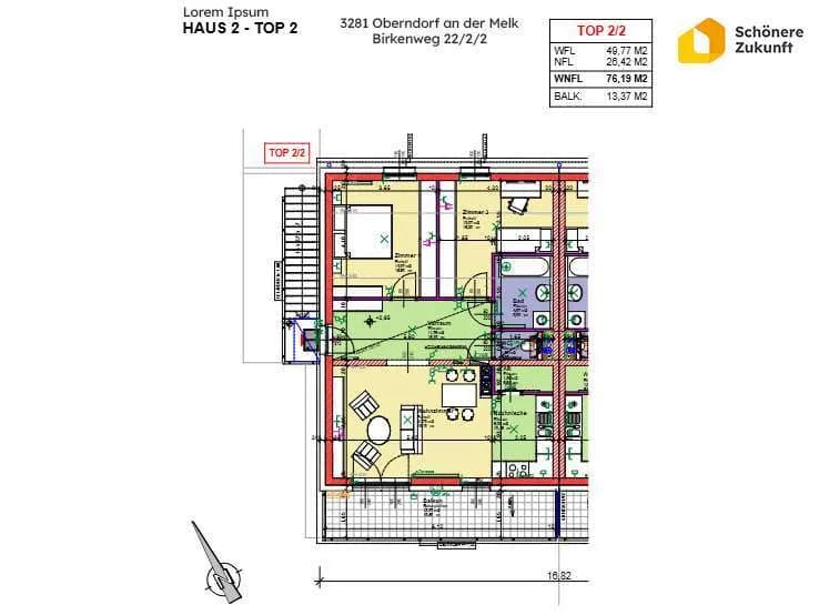 4-Zimmer-Wohnung mieten in Scheibbs – 76,34 m², € 721 – Bild 8 von 10