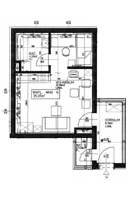 Wohnung mieten in Horn – 35,27 m², € 551 – Bild 3 von 3