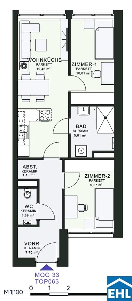 3-Zimmer-Wohnung mieten in Graz – 55,05 m², € 813 – Bild 24 von 24