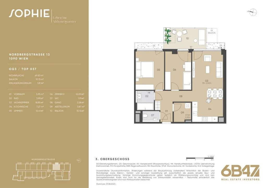 3-Zimmer-Wohnung kaufen in Wien – 69,83 m², € 630.000 – Bild 13 von 13