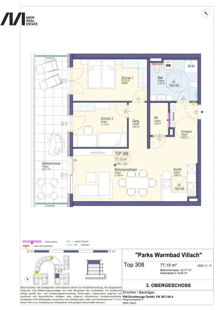 3-Zimmer-Wohnung kaufen in Villach – 77,15 m², € 590.000 – Bild 12 von 13
