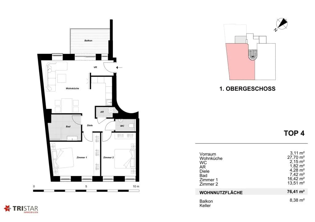 3-Zimmer-Wohnung kaufen in Wien – 75,52 m², € 449.000 – Bild 20 von 22