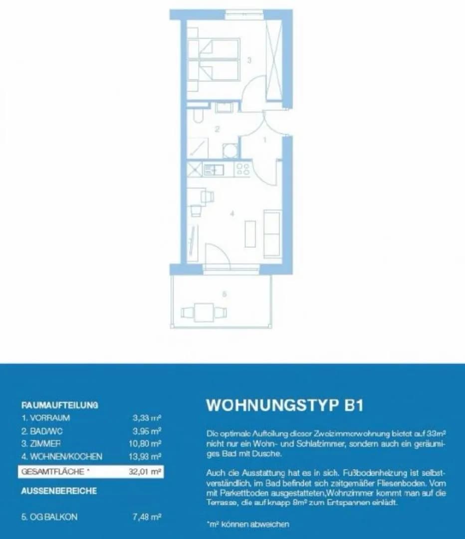 2-Zimmer-Wohnung mieten in Graz – 32,01 m², € 549 – Bild 9 von 9