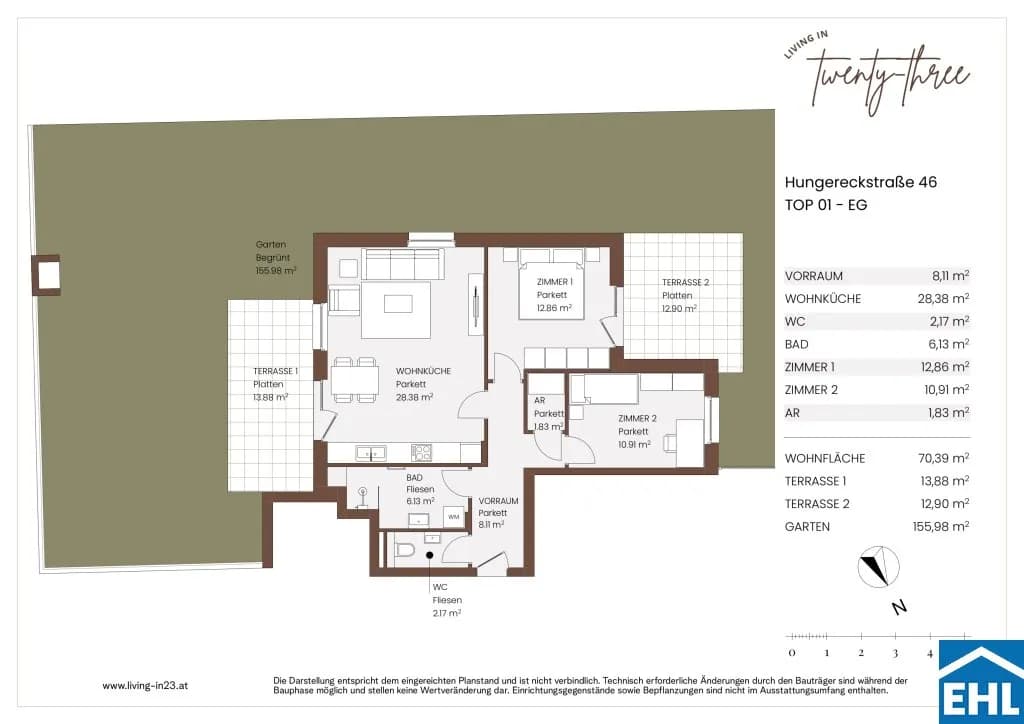 3-Zimmer-Wohnung kaufen in Wien – 70,69 m², € 489.000 – Bild 9 von 9