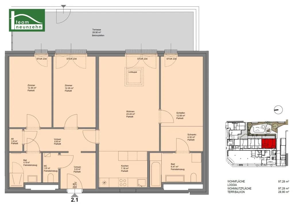 4-Zimmer-Wohnung mieten in Sankt Pölten – 97,28 m², € 1.499 – Bild 28 von 28