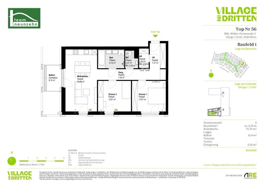3-Zimmer-Wohnung mieten in Wien – 75,7 m², € 1.929 – Bild 29 von 29