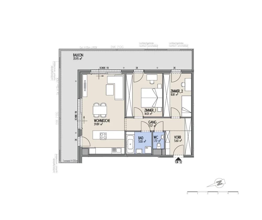 3-Zimmer-Wohnung kaufen in Wien – 74,9 m², € 516.000 – Bild 2 von 3