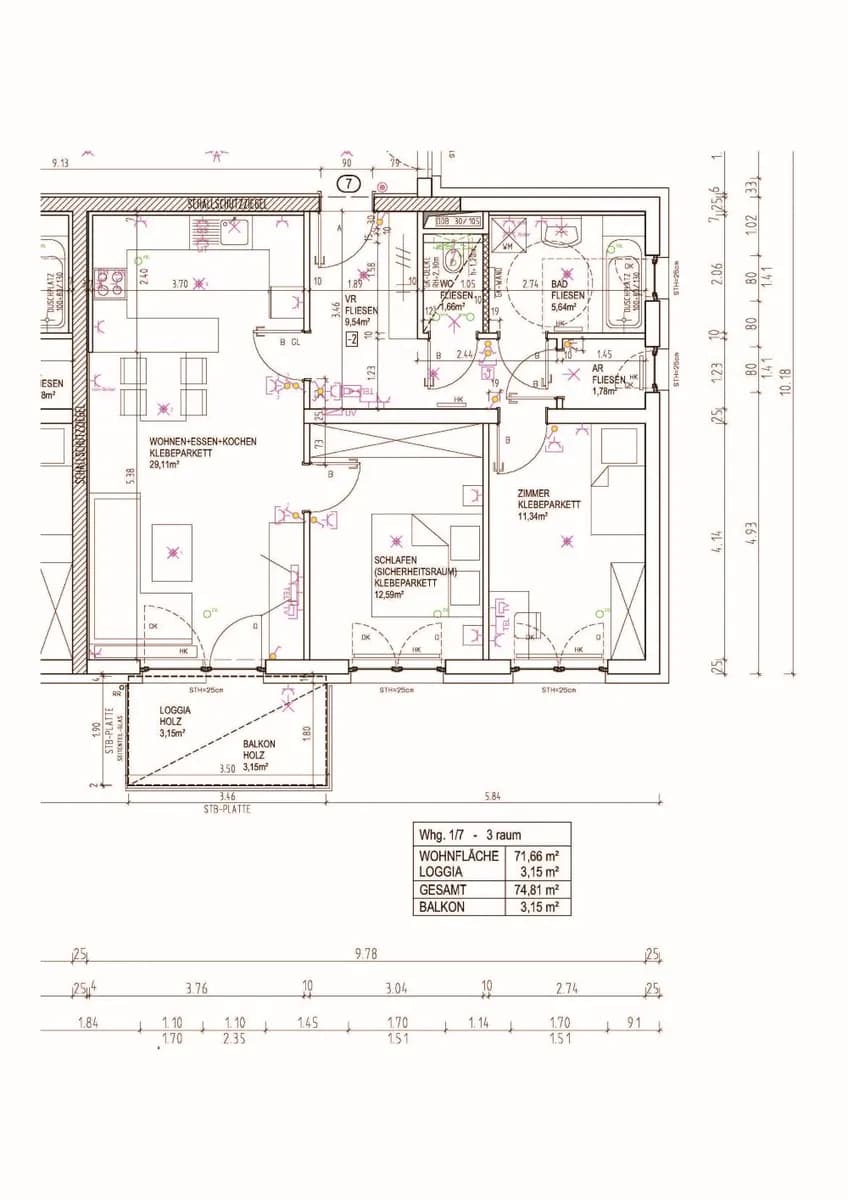 3-Zimmer-Wohnung mieten in Rohrbach – 74,81 m², € 692 – Bild 3 von 11