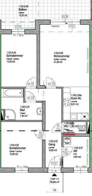 Wohnung mieten in Leibnitz – 79,66 m², € 1.070 – Bild 2 von 12