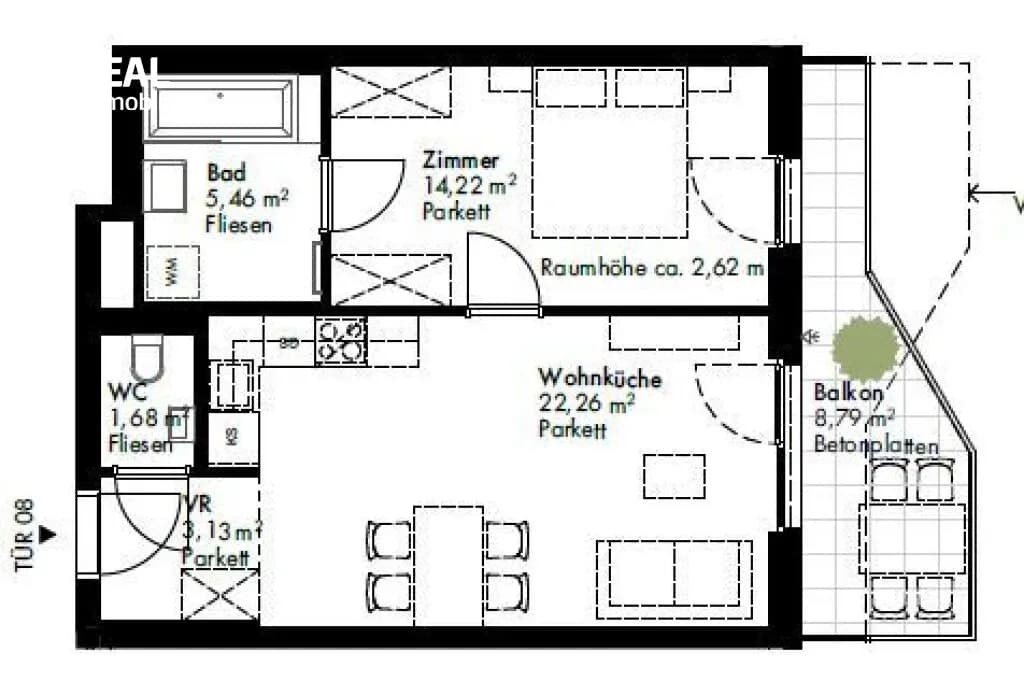 2-Zimmer-Wohnung kaufen in Wien – 46,75 m², € 269.000 – Bild 1 von 15