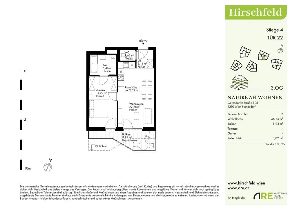 2-Zimmer-Wohnung kaufen in Wien – 46,75 m², € 274.000 – Bild 13 von 14