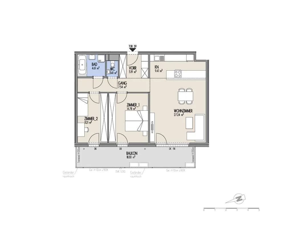 3-Zimmer-Wohnung kaufen in Wien – 81,19 m², € 487.000 – Bild 2 von 7