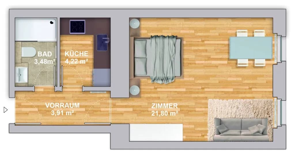 1-Zimmer-Wohnung kaufen in Wien – 33,41 m², € 218.900 – Bild 17 von 19