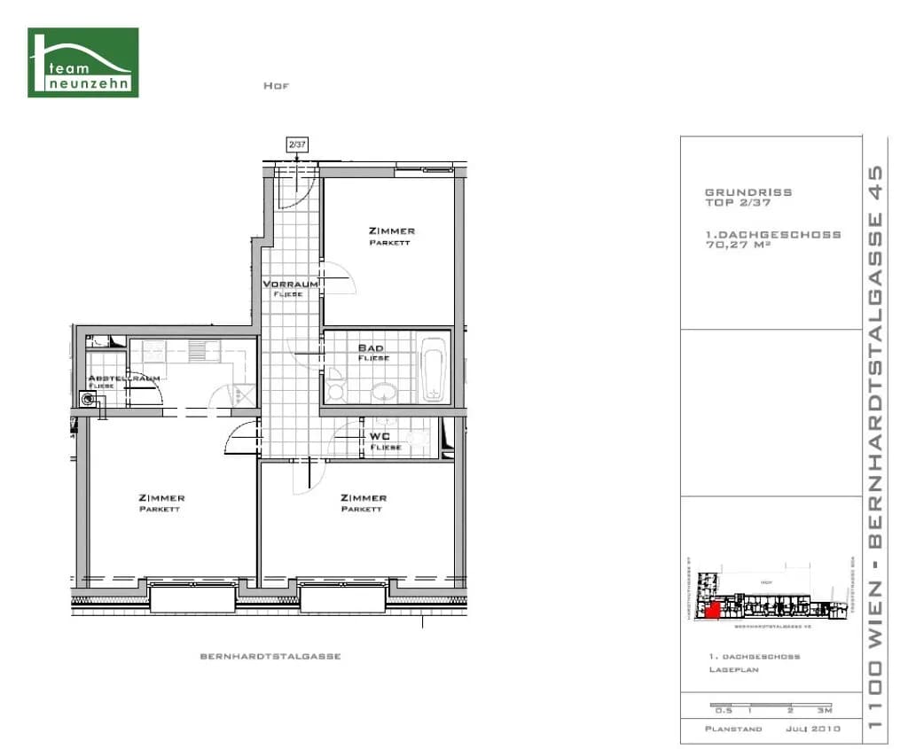 3-Zimmer-Wohnung mieten in Wien – 70,27 m², € 1.250 – Bild 9 von 9