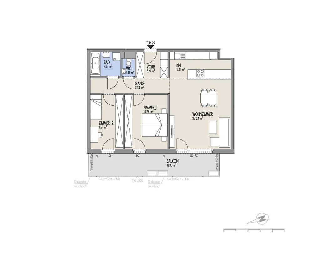3-Zimmer-Wohnung kaufen in Wien – 81,19 m², € 482.000 – Bild 2 von 3