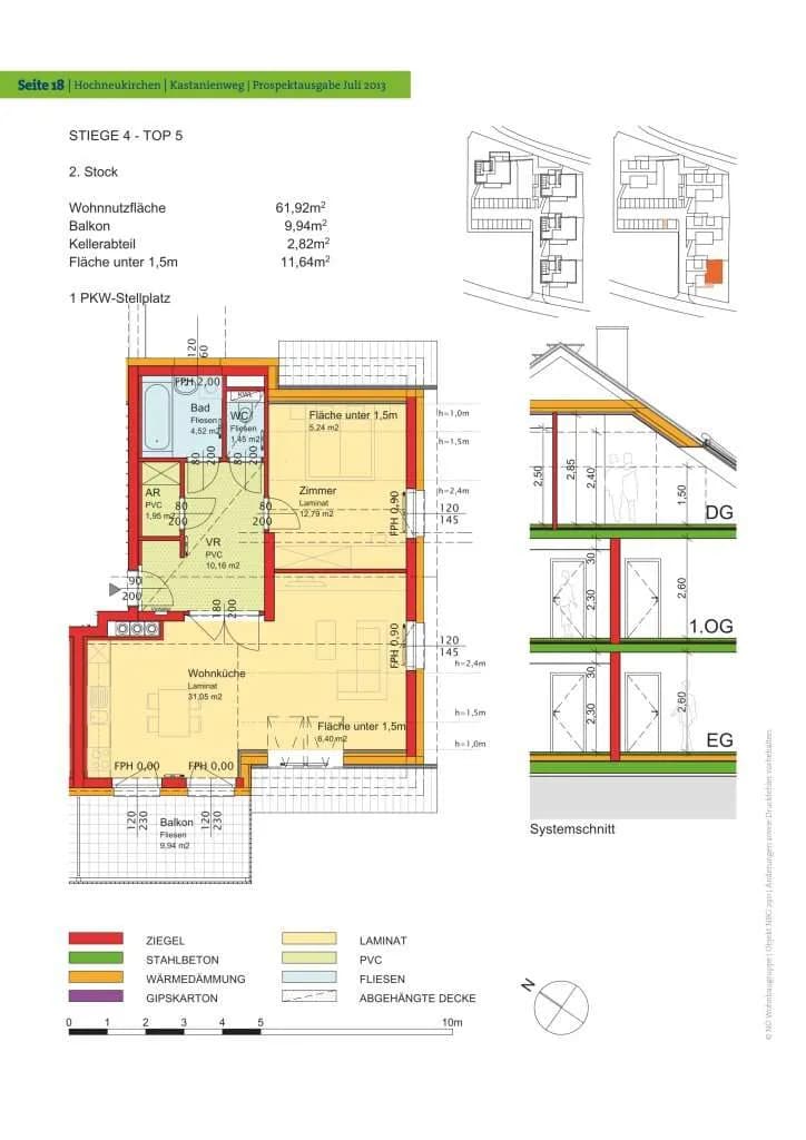 2-Zimmer-Wohnung mieten in Wiener Neustadt Land – 61,95 m², € 659 – Bild 4 von 4