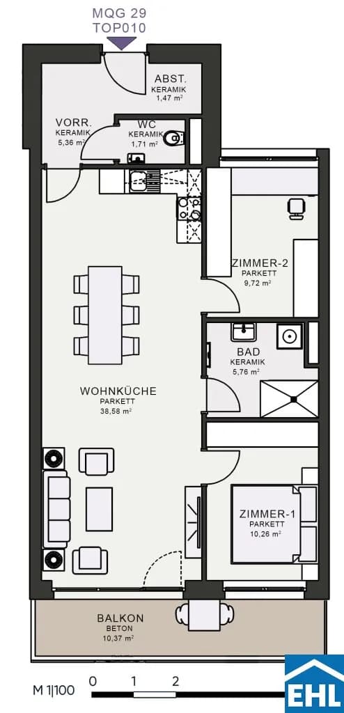 3-Zimmer-Wohnung mieten in Graz – 73,16 m², € 1.067 – Bild 7 von 7