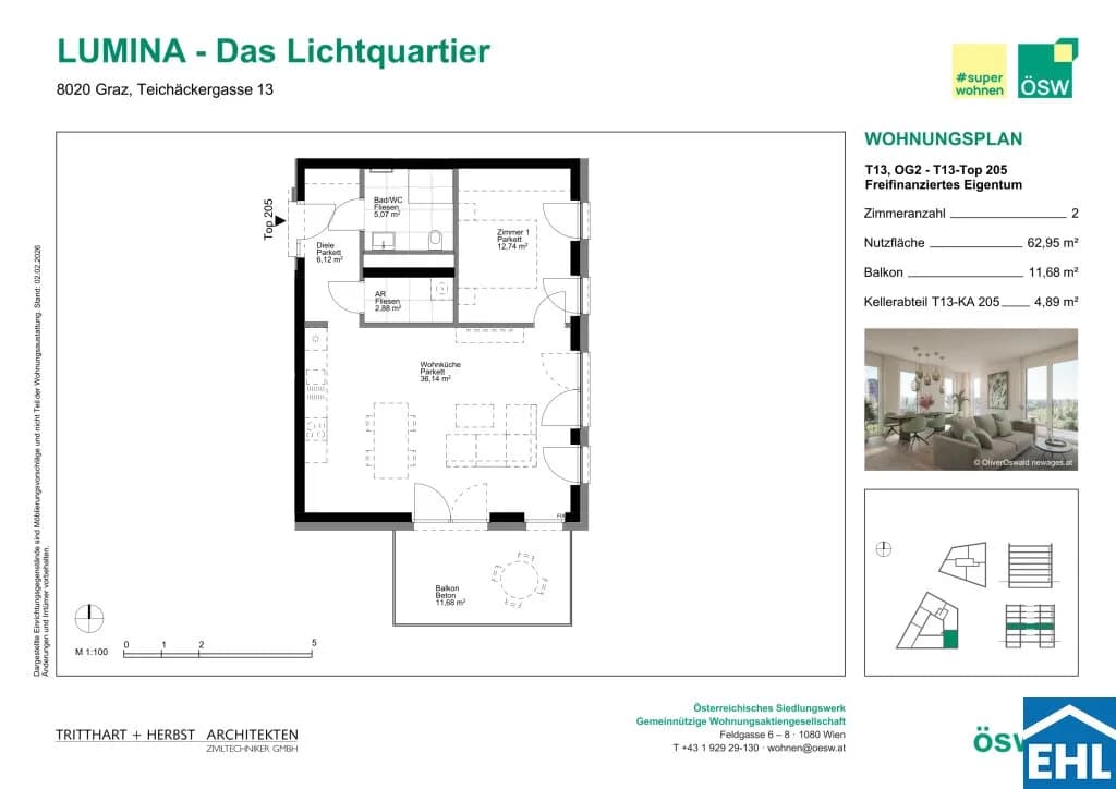 2-Zimmer-Wohnung kaufen in Graz – 62,95 m², € 294.000 – Bild 9 von 9