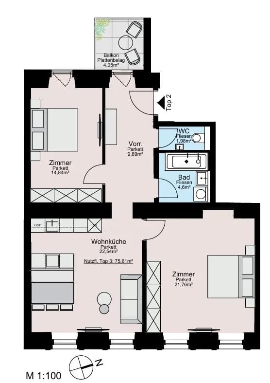 3-Zimmer-Gewerbeimmobilie mieten in Wien – 77 m², € 1.316 – Bild 16 von 16