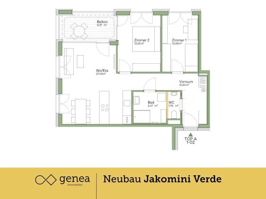 3-Zimmer-Wohnung kaufen in Graz – 69,7 m², € 327.000 – Bild 2 von 18