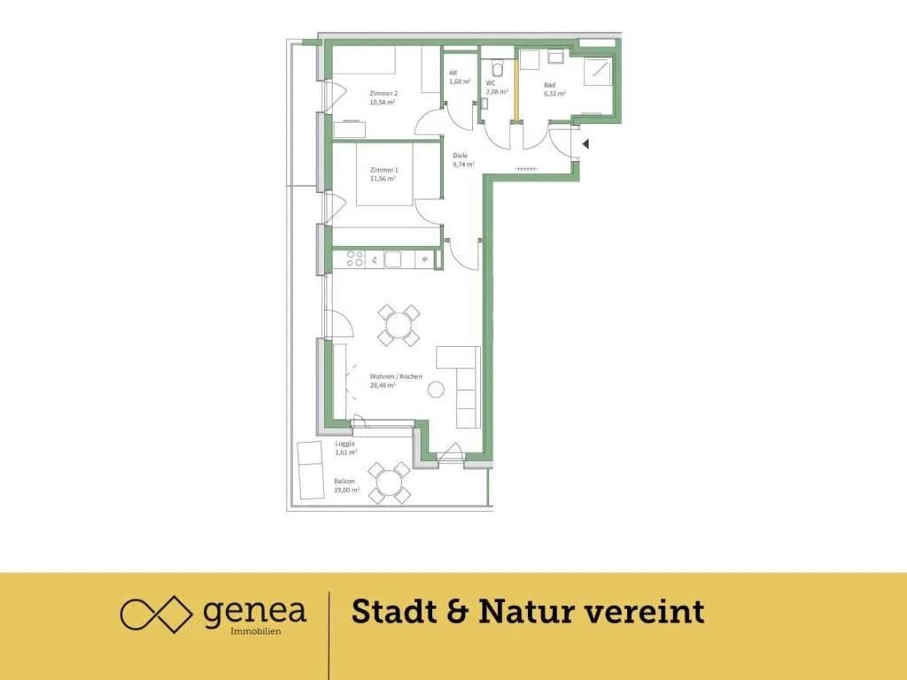 3-Zimmer-Wohnung kaufen in Graz – 70,4 m², € 335.000 – Bild 2 von 23
