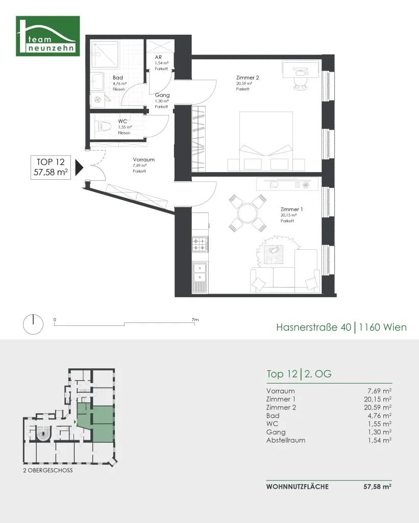 2-Zimmer-Wohnung kaufen in Wien – 57,58 m², € 325.000 – Bild 21 von 21