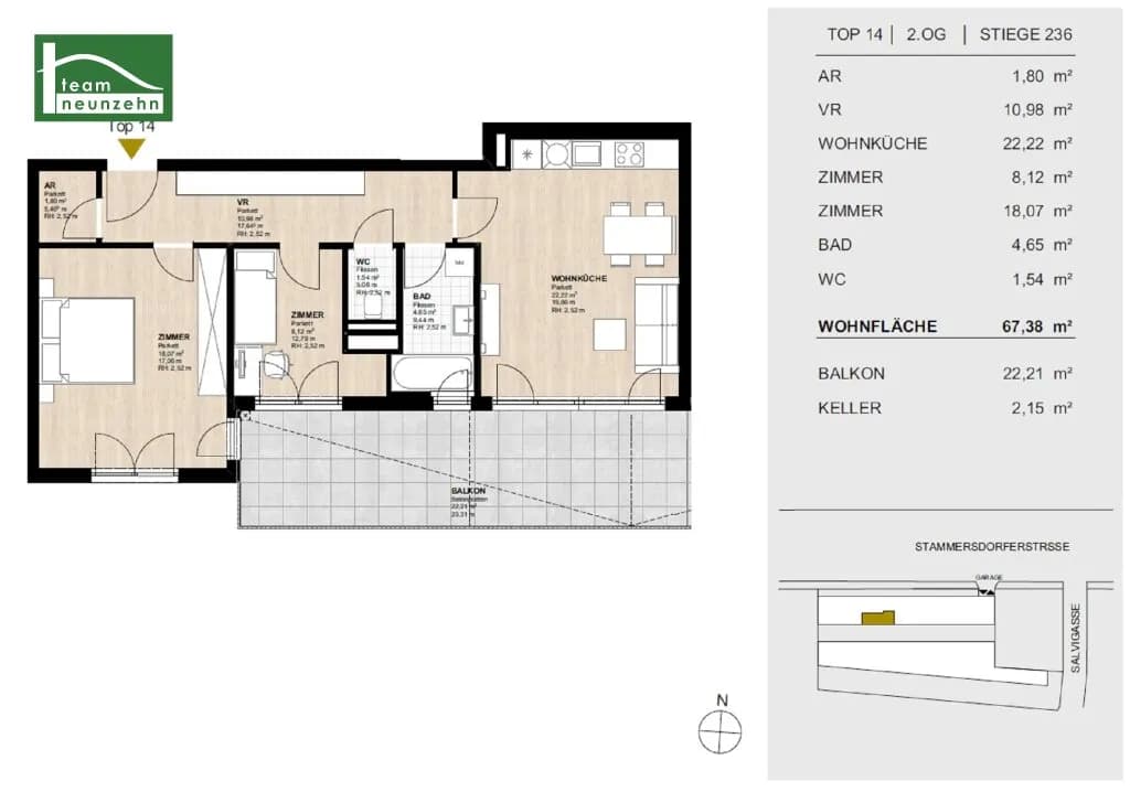 3-Zimmer-Wohnung mieten in Wien – 67,38 m², € 1.190 – Bild 15 von 15