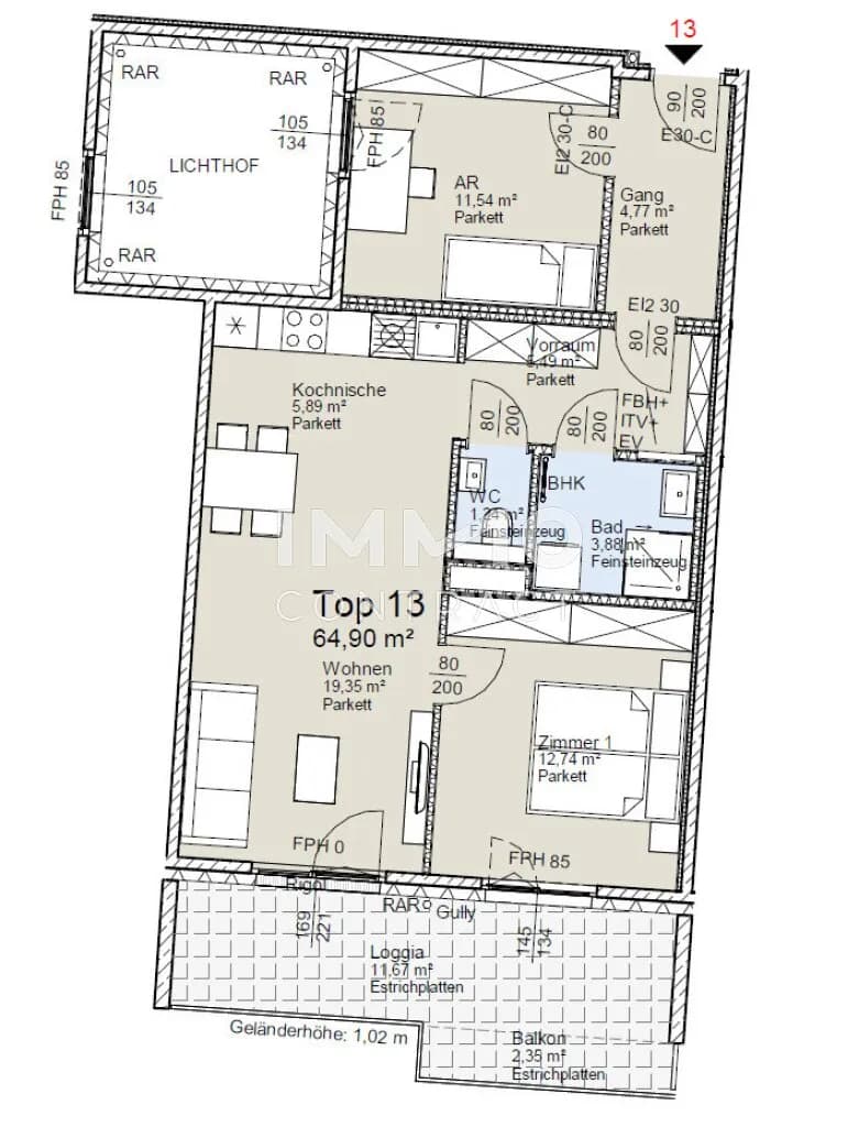 3-Zimmer-Wohnung kaufen in Wien – 65 m², € 511.500 – Bild 8 von 8