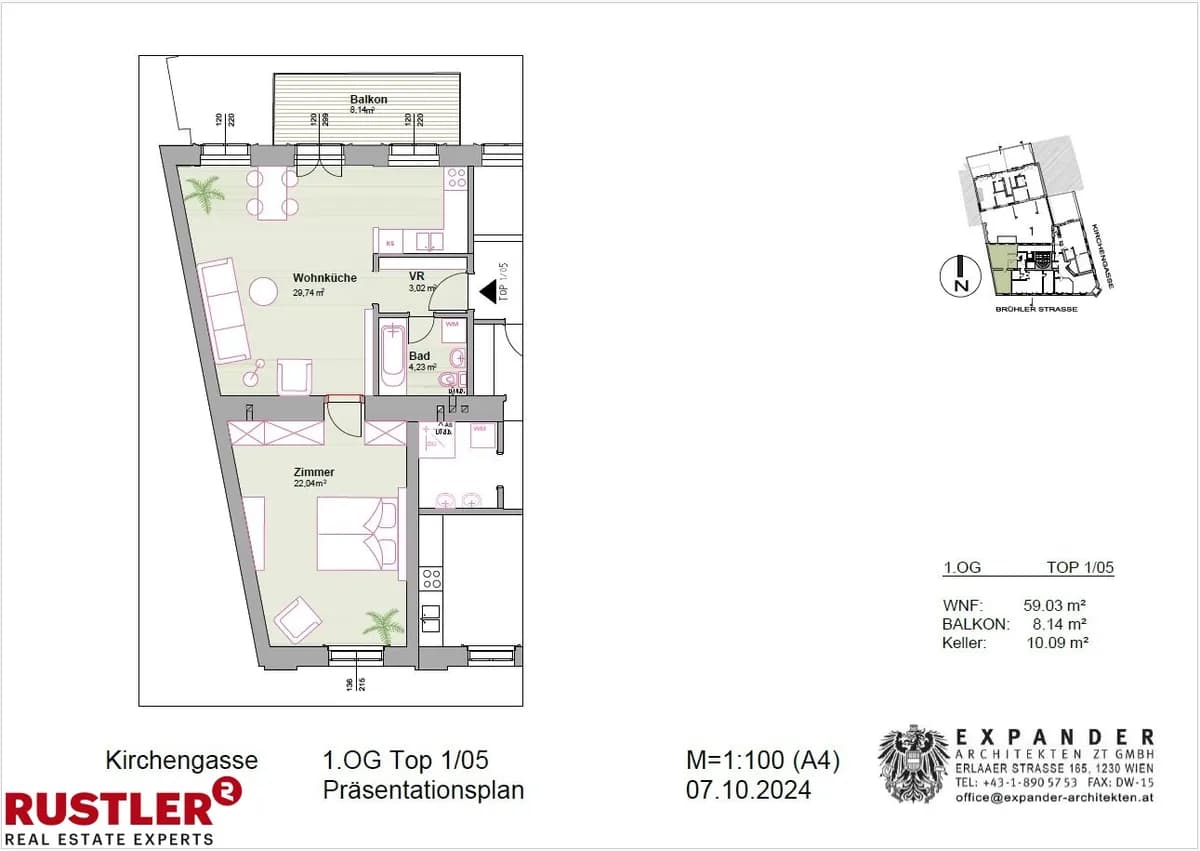 2-Zimmer-Wohnung kaufen in Mödling – 59 m², € 465.000 – Bild 10 von 11
