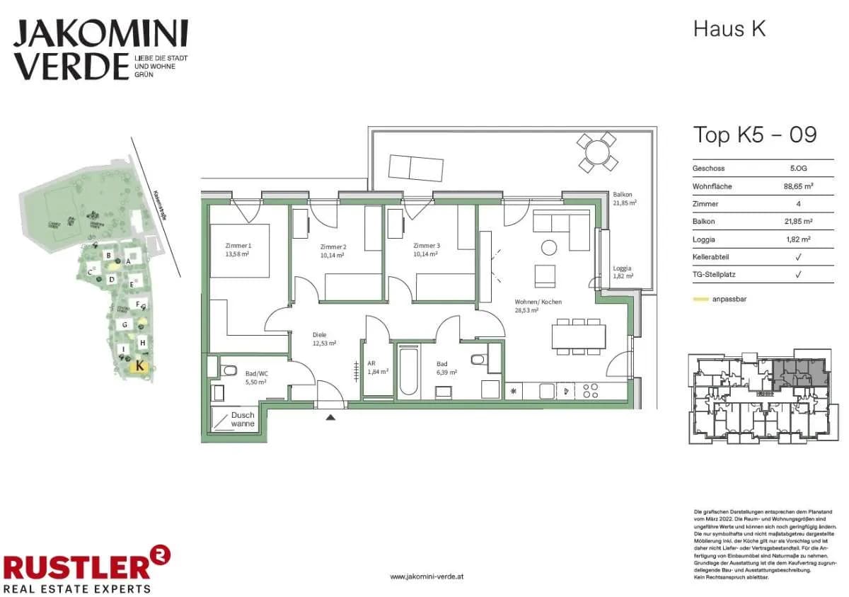 4-Zimmer-Wohnung kaufen in Graz – 88,65 m², € 459.000 – Bild 1 von 5