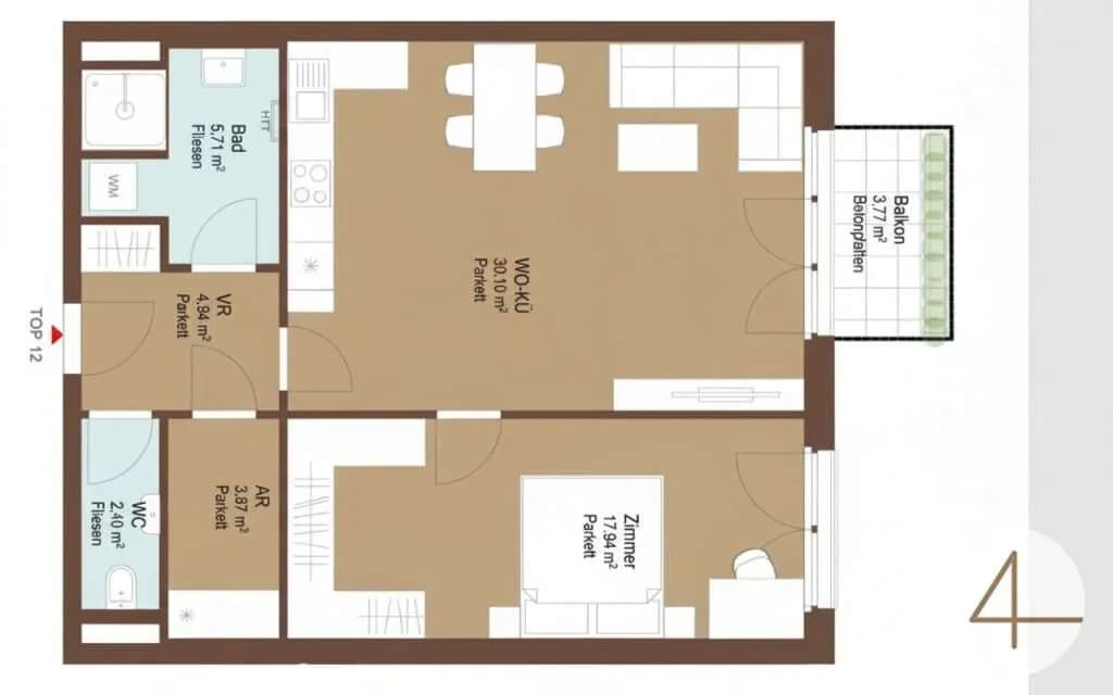 Wohnung kaufen in Tulln – 62,65 m², € 277.406 – Bild 7 von 7