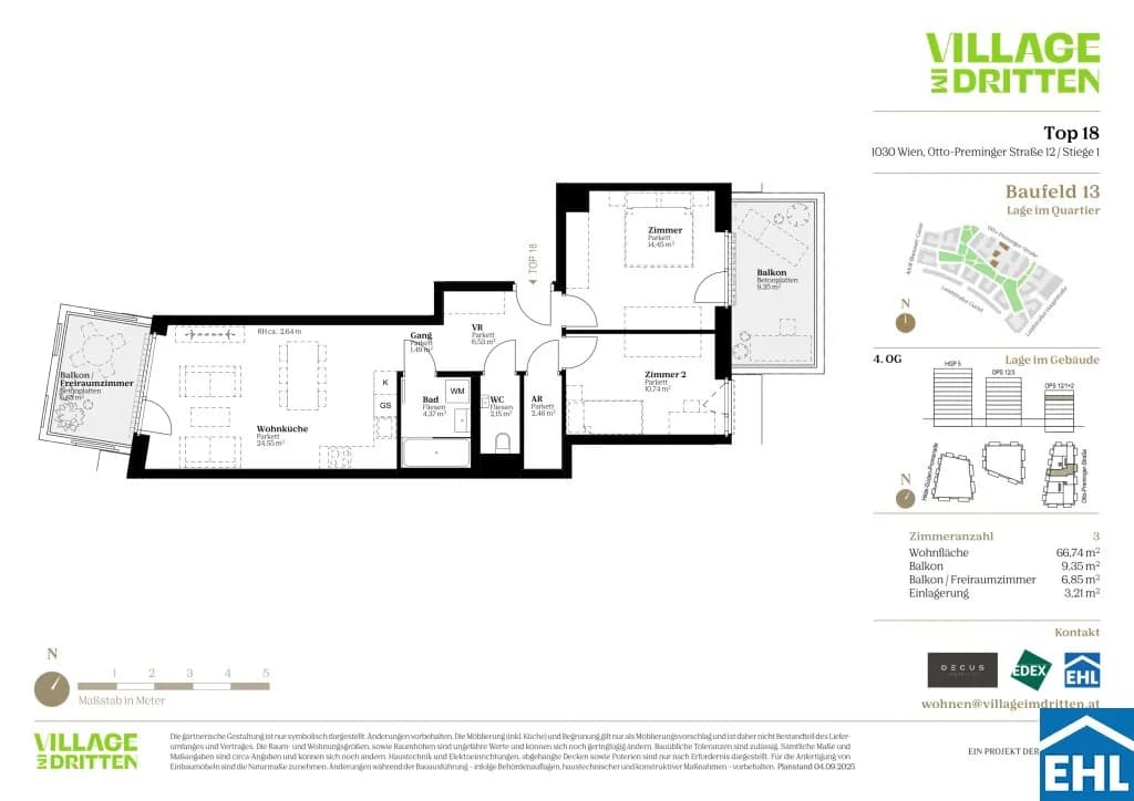 3-Zimmer-Wohnung kaufen in Wien – 65,28 m², € 562.000 – Bild 3 von 9