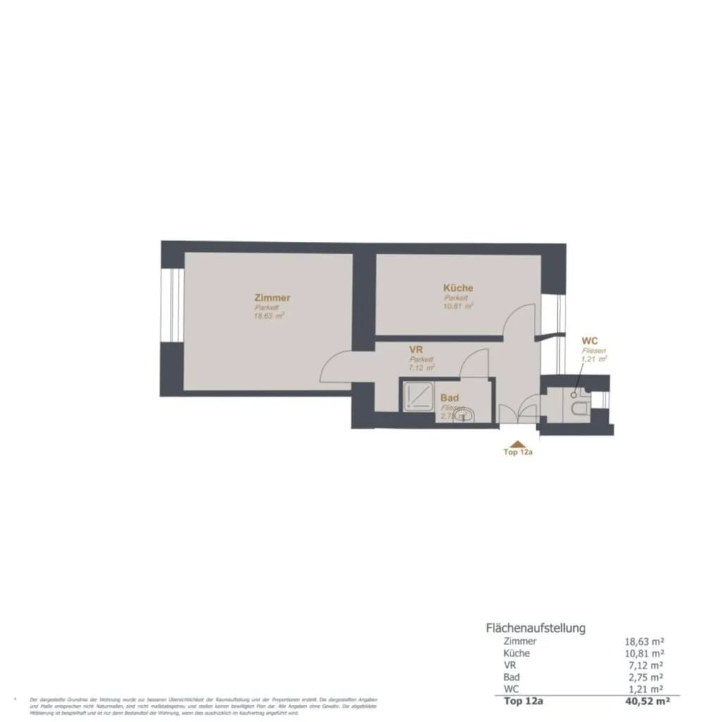 2-Zimmer-Wohnung kaufen in Wien – 40,52 m², € 198.000 – Bild 11 von 11