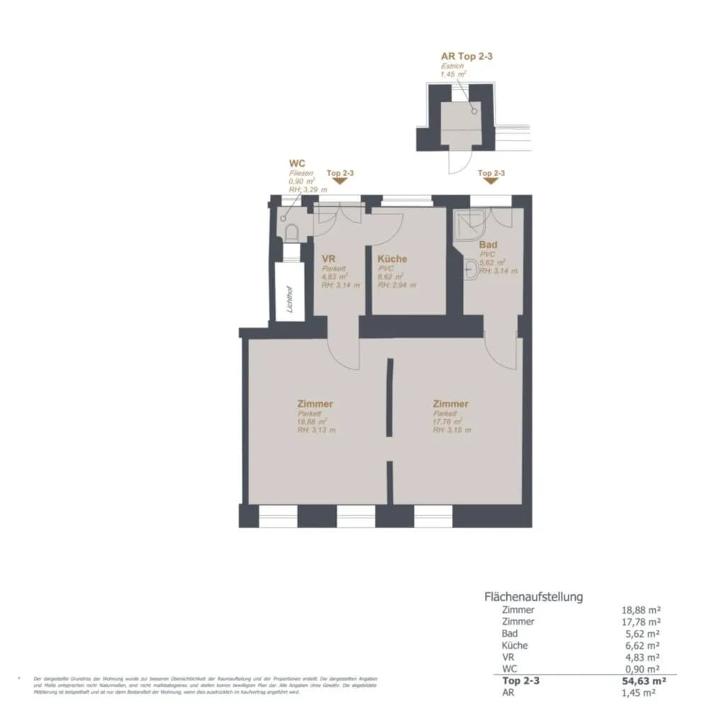2-Zimmer-Wohnung kaufen in Wien – 54,63 m², € 194.000 – Bild 13 von 13