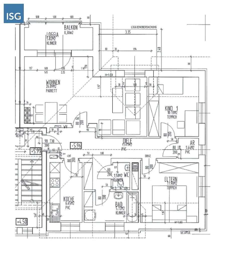 3-Zimmer-Wohnung mieten in Grieskirchen – 83 m², € 815 – Bild 2 von 2